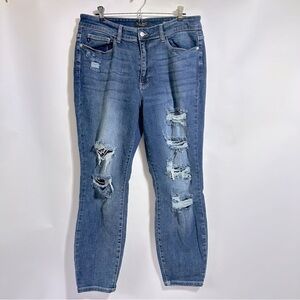 Judy Blue Downtown Distressed destroyed Boyfriend Jeans size 18 plus